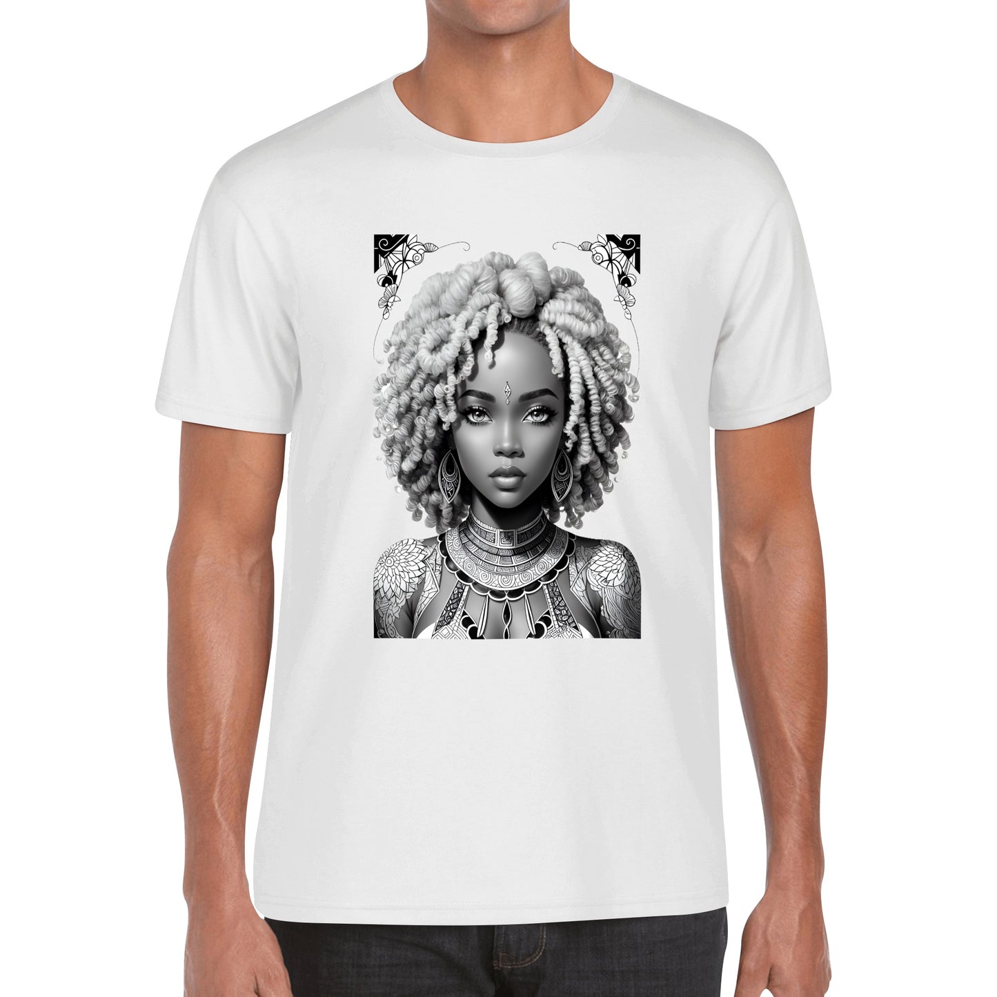 Men's Cotton Front Back Printing T Shirt