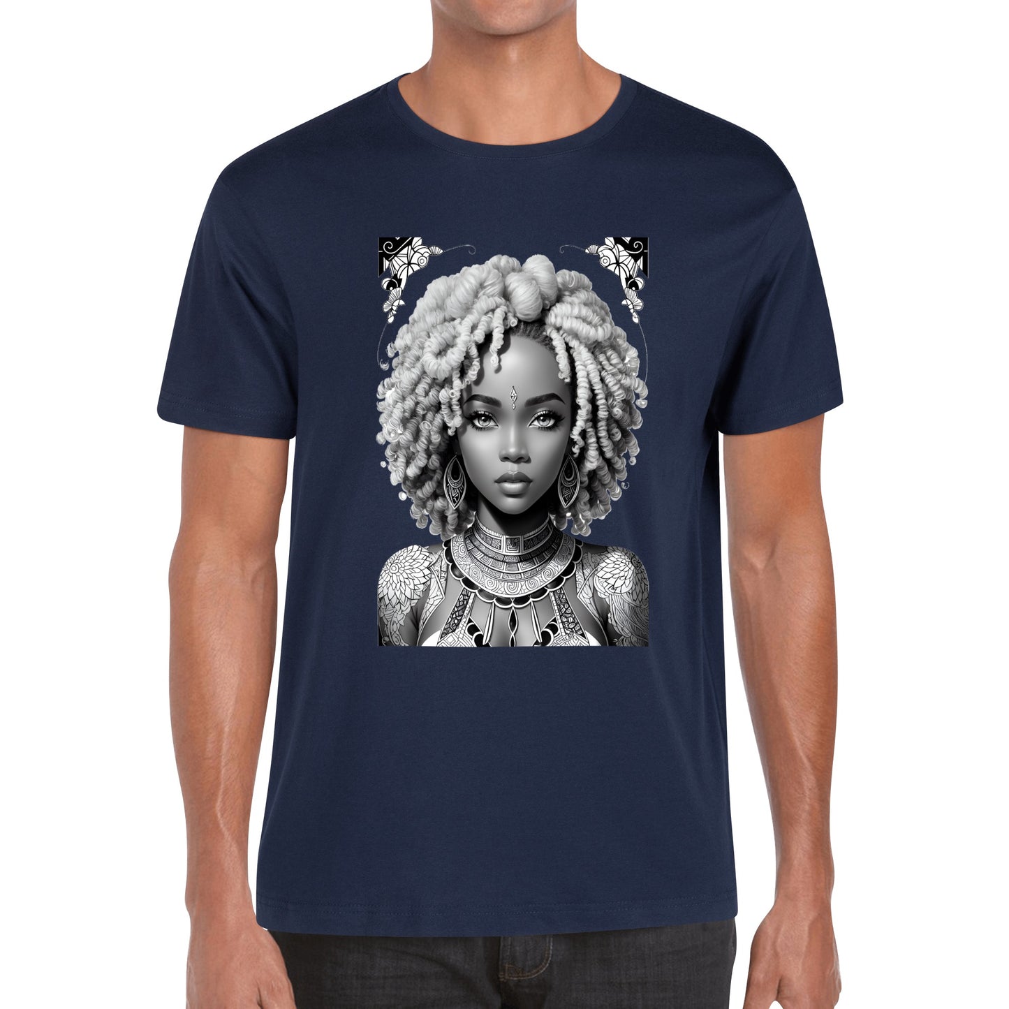 Men's Cotton Front Back Printing T Shirt