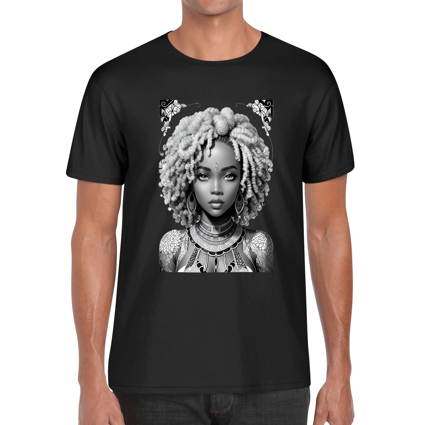Men's Cotton Front Back Printing T Shirt
