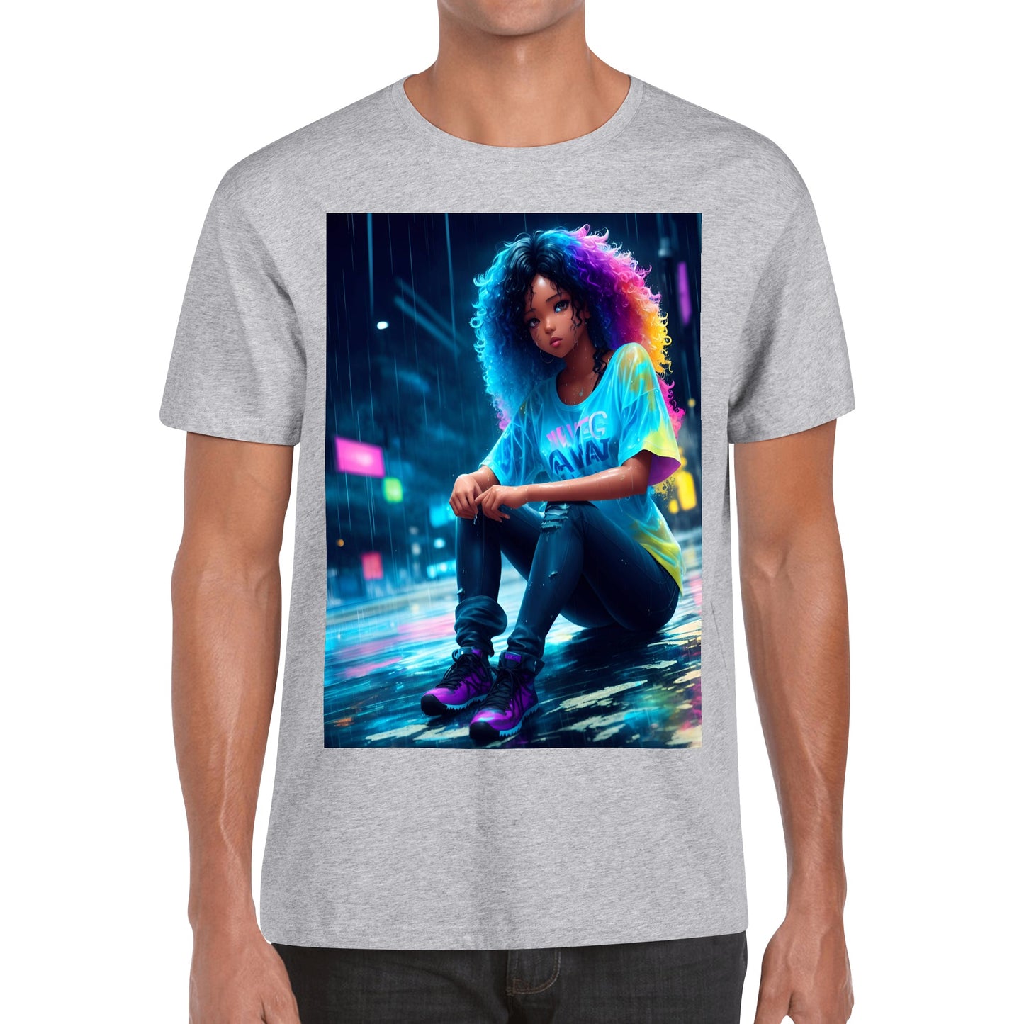 Men's Cotton Front Back Printing T Shirt