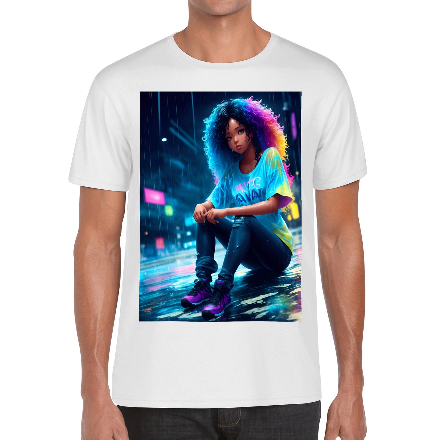 Men's Cotton Front Back Printing T Shirt