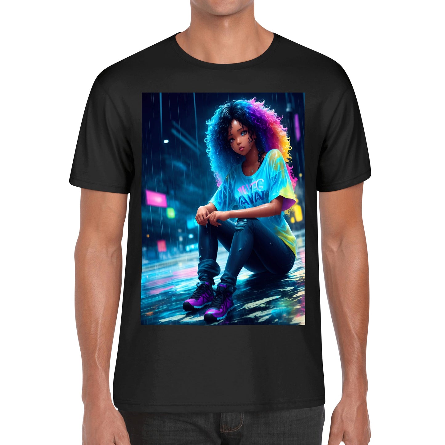 Men's Cotton Front Back Printing T Shirt