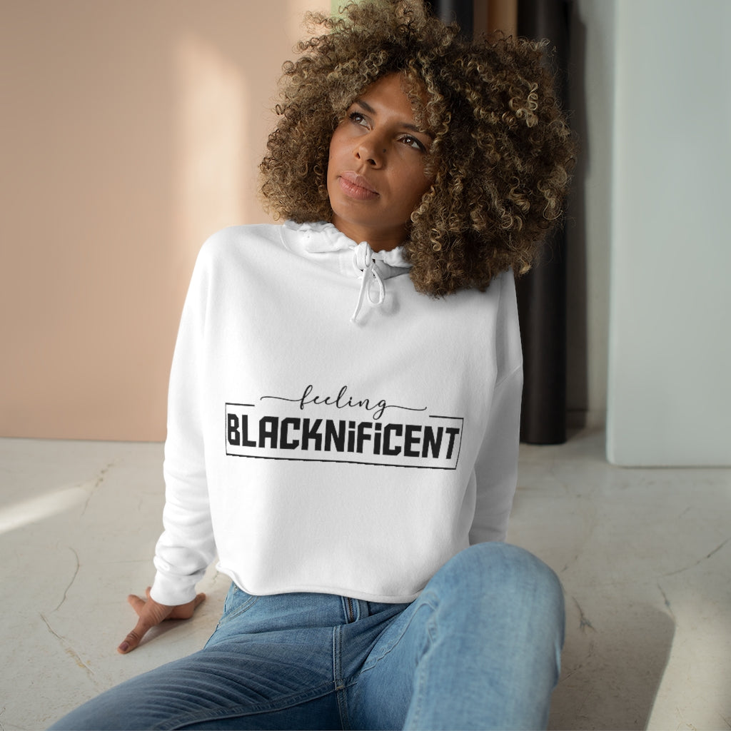 Feeling Blacknificent Crop Hoodie