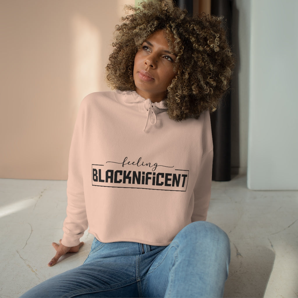 Feeling Blacknificent Crop Hoodie