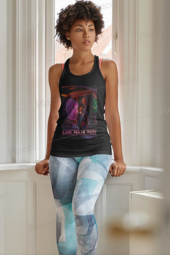 Queens Boutique Love Peave THC Racerback Tank