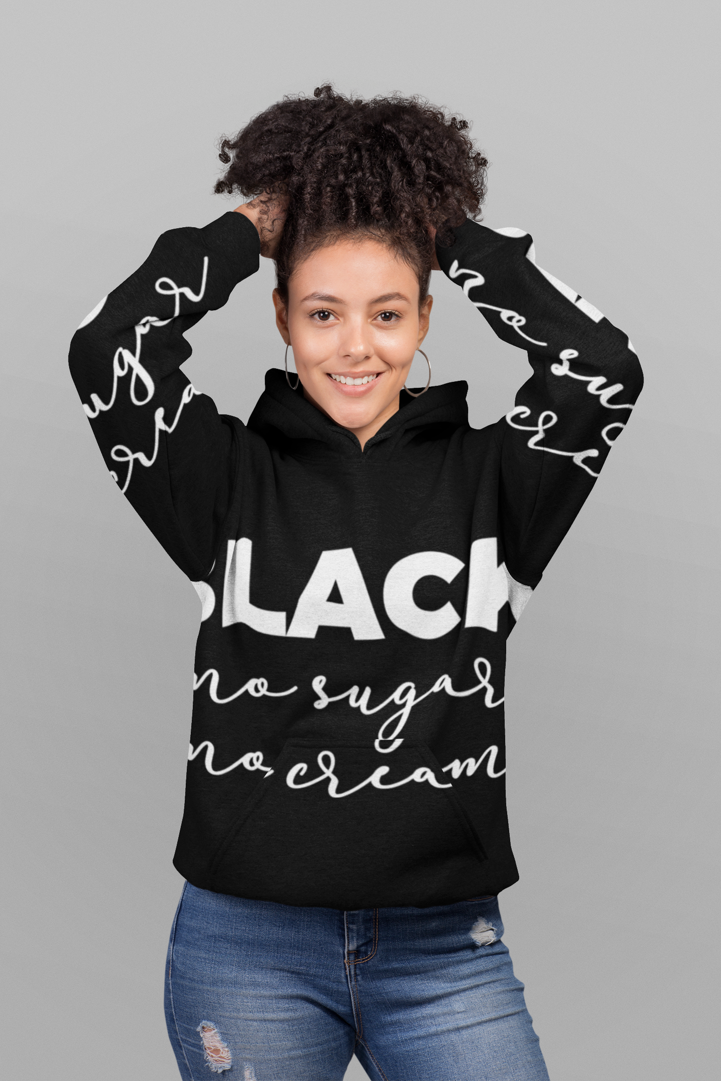Black no sugar no cream Unisex Pullover Hoodie